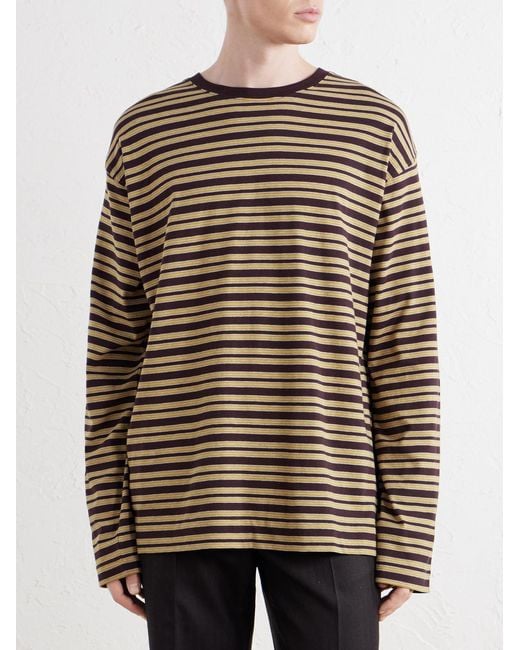 Dries Van Noten Red Hember Striped Cotton-jersey T-shirt for men