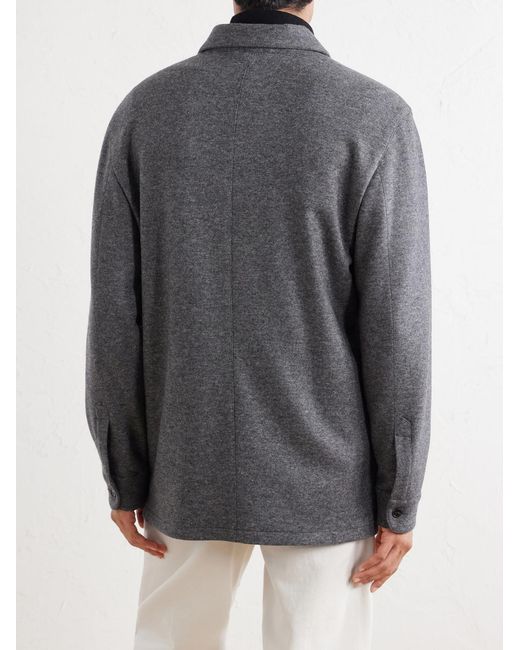 Thom Sweeney Gray Cashmere-Blend Overshirt for men