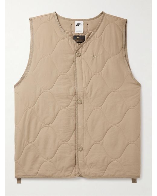 Nike Natural Logo-embroidered Quilted Padded Ripstop Gilet for men