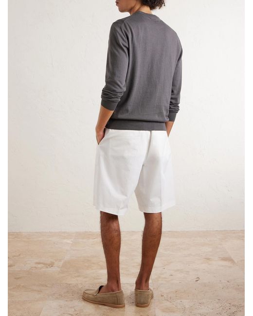 Altea Gray Cotton And Cashmere-Blend Sweater for men