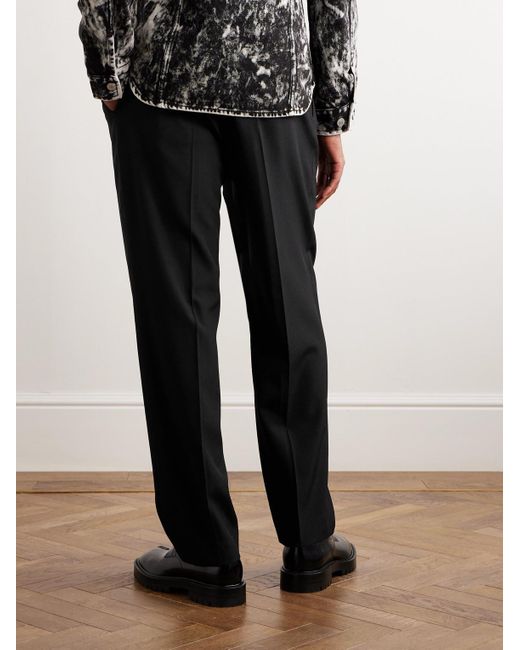Dries Van Noten Black Pleated Wool Trousers for men