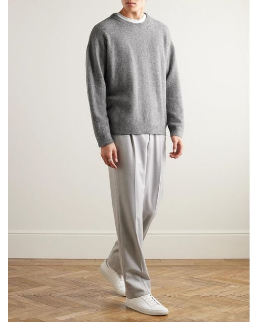 SSAM Gray Brushed Cashmere Sweater for men