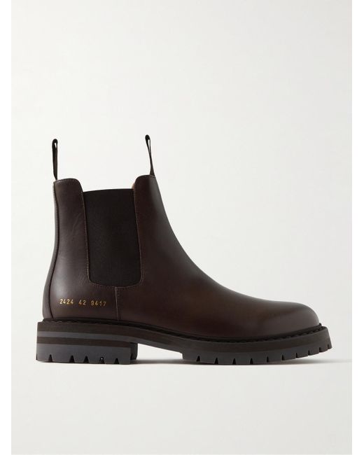 Common Projects Black Leather Chelsea Boots for men