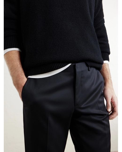 Brioni Black Straight-Leg Super 220S Wool Trousers for men