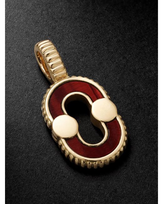 Viltier Black Magnetic 18-Karat, Bull's Eye And Mother-Of-Pearl Pendant for men