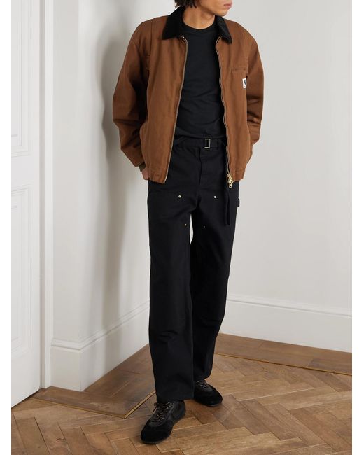 Sacai Brown Carhartt Wip Cotton Corduroy-trimmed Panelled Cotton-canvas Jacket for men