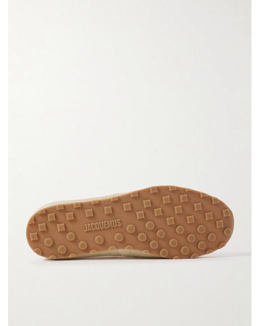 Jacquemus The Tennis Sneakers aus Veloursleder mit Krokodileffekt und Lederbesatz in White für Herren
