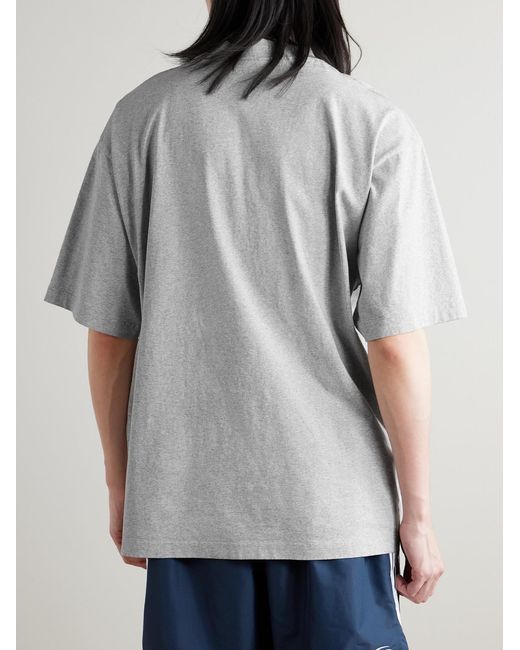 Balenciaga White Logo-Embroidered Cotton-Jersey T-Shirt for men