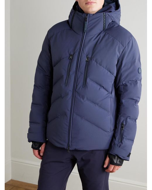 Bogner Blue Jervis-D Panelled Quilted Shell Hooded Down Jacket for men