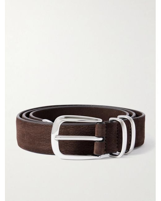 Andersons Brown 3Cm Suede Belt for men