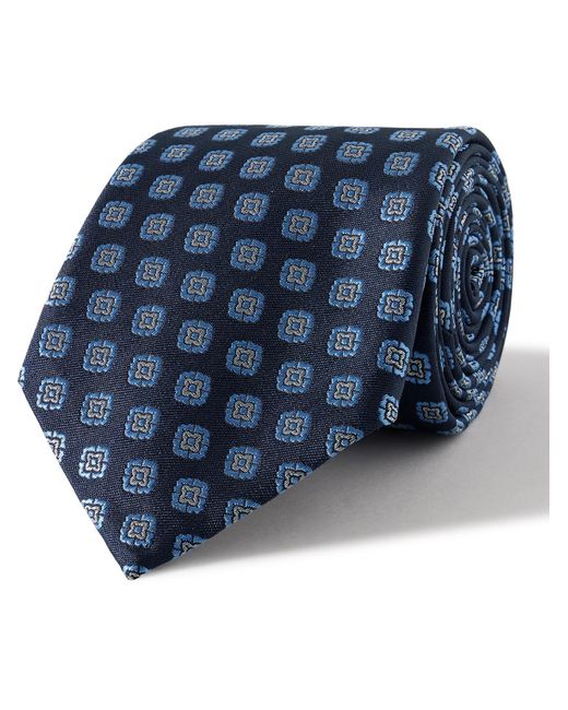 Canali Blue 8cm Silk-dobby Tie for men