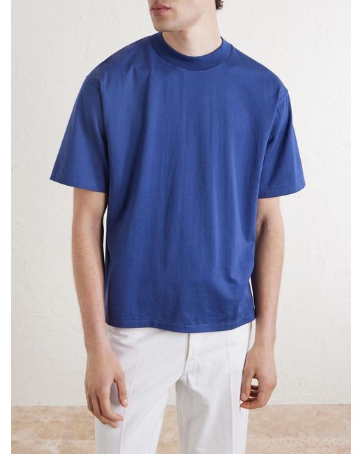 Kaptain Sunshine Blue Suvin Supima Cotton-Jersey T-Shirt for men