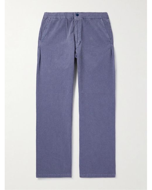 Remi Relief Blue Straight-leg Cotton-canvas Trousers for men