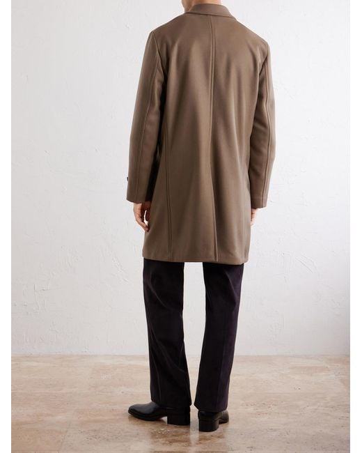 Boglioli Brown Wool-Blend Felt Coat for men