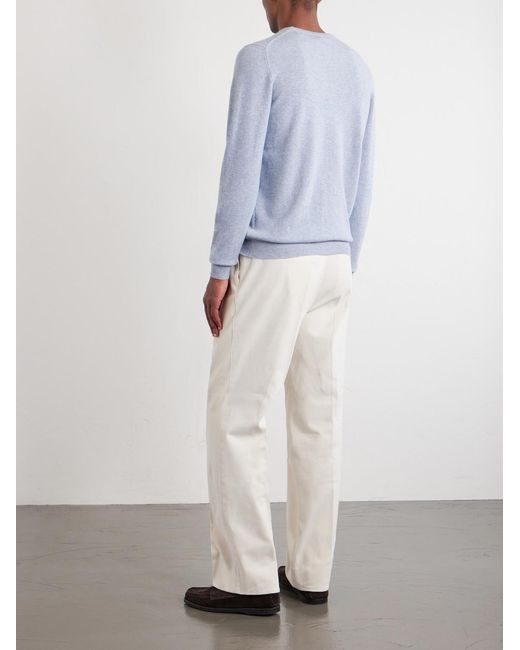Fedeli Blue Cashmere Sweater for men