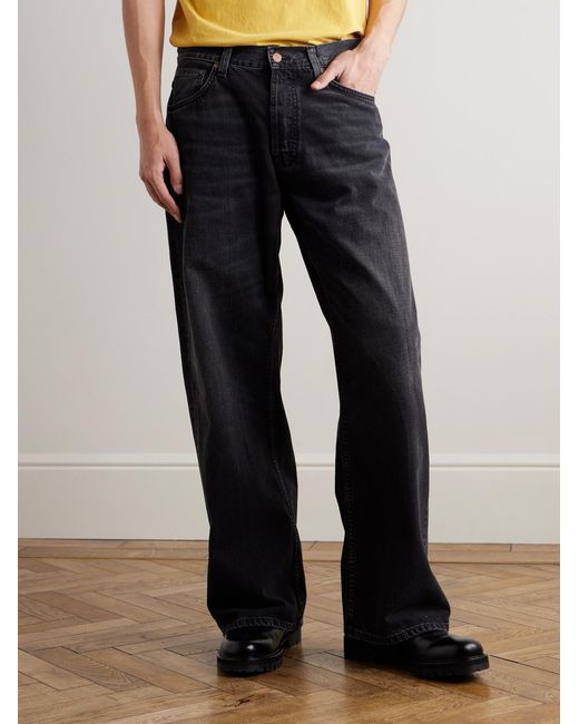 Nudie Jeans Blue Loud Larry Wide-Leg Organic Jeans for men