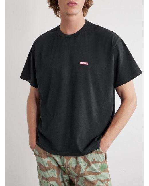 CHERRY LA Black Logo-Print Cotton-Jersey T-Shirt for men
