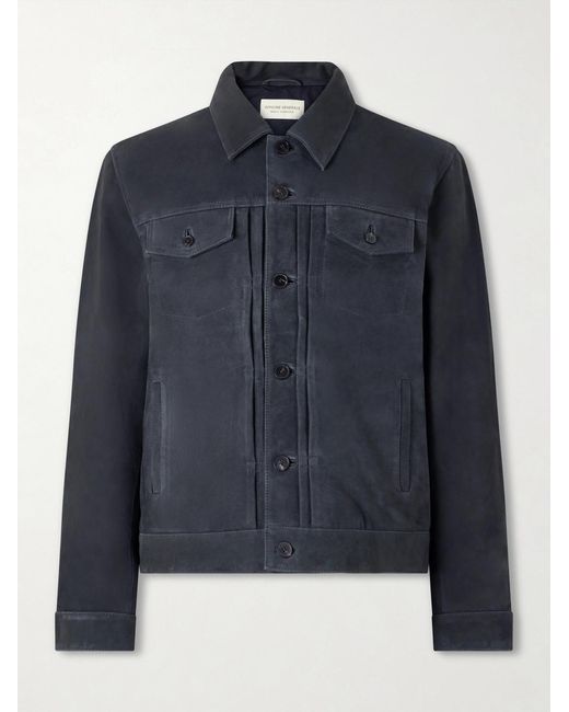 Officine Generale Blue Liam Suede Jacket for men