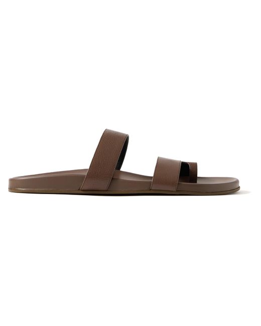 The Row Brown Hugh Full-Grain Leather Sandals for men
