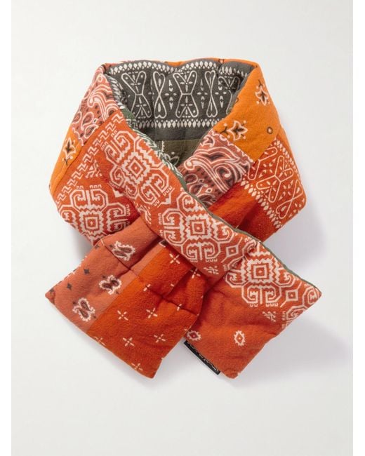 Kapital Red Kesa Reversible Quilted Bandana-Print Cotton-Flannel Scarf for men