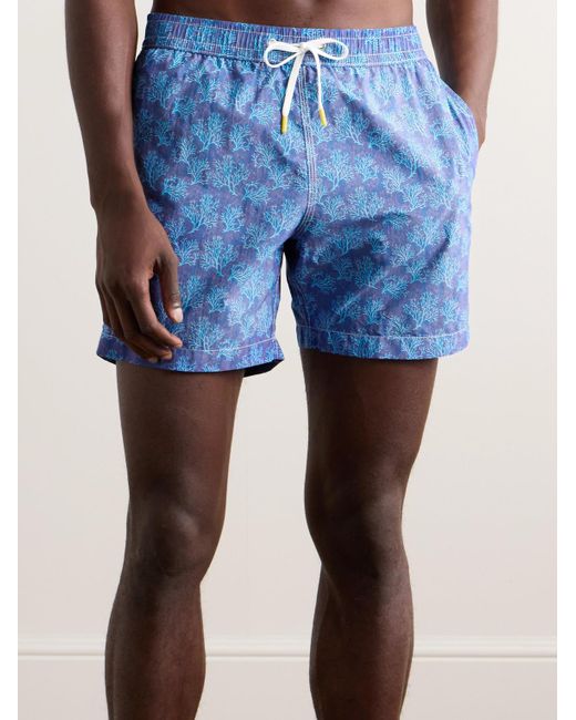 Shorts da mare medi a gamba dritta stampati di Hartford in Blue da Uomo