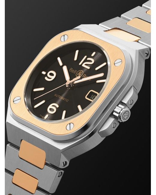 Bell & Ross Black Br 05 Steel And Automatic 40Mm 18-Karat Rose And Steel Watch, Ref. No. Br05A-Bl-Stpg/Ssg for men