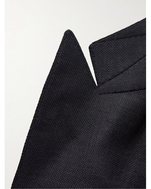 Tom Ford Black Shelton Slim-fit Sharkskin Wool-blend Suit Jacket for men