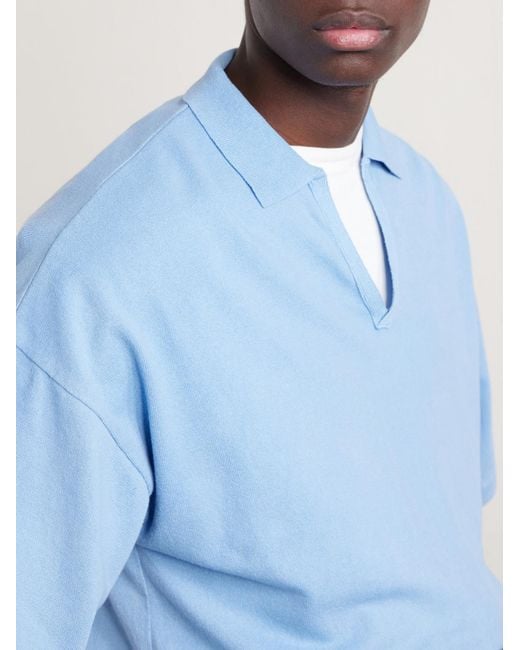Blue Blue Japan Blue Knitted Polo Shirt for men