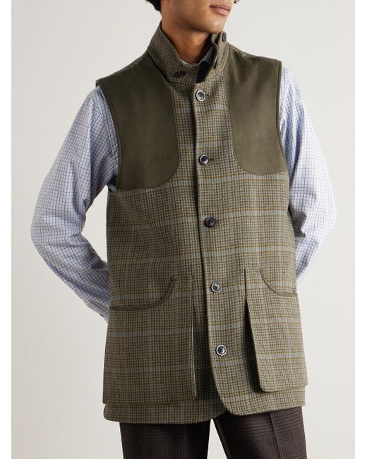 James Purdey & Sons Green Wool-tweed Gilet for men