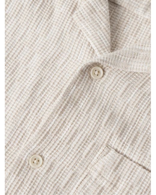 Camicia in cotone jacquard con colletto aperto di Corridor NYC in Natural da Uomo