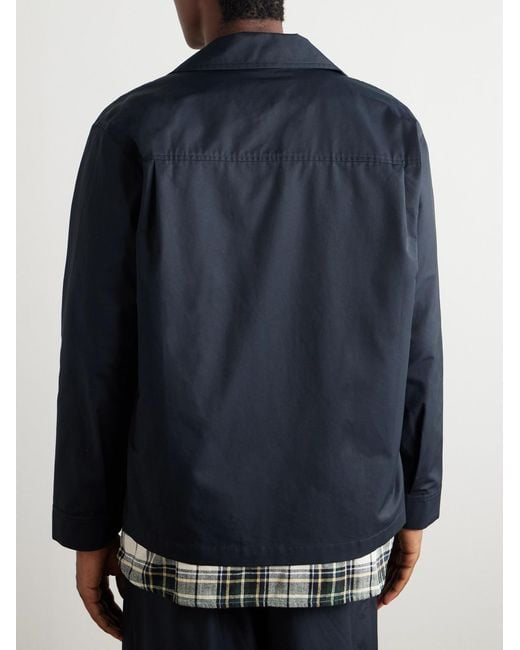 Nicholas Daley Blue Logo-Embroidered Cotton-Blend Twill Overshirt for men