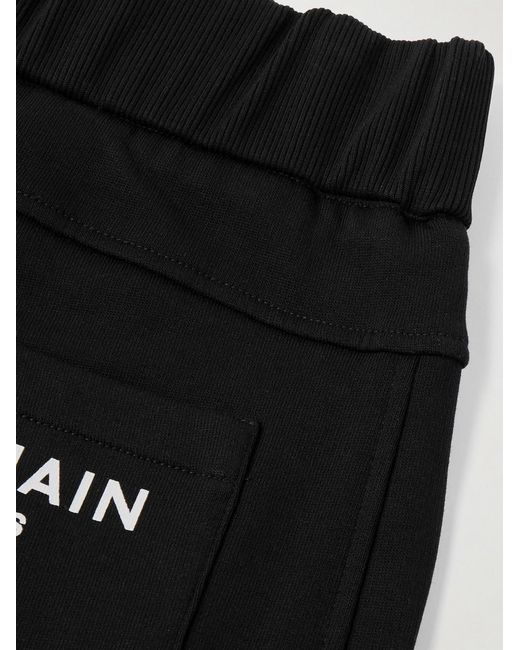 Balmain Black Print Cargo Sweatpants for men