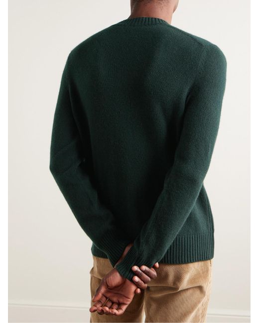 Loro Piana Green Parksville Baby Cashmere Sweater for men