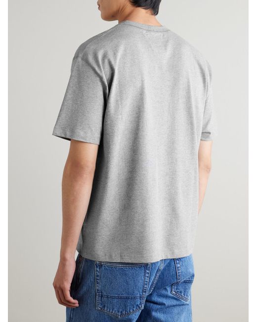 Drake's Gray Him Hiking Logo-embroidered Cotton-jersey T-shirt for men
