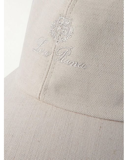 Loro Piana Natural Logo-embroidered Cotton And Linen-blend Baseball Cap for men