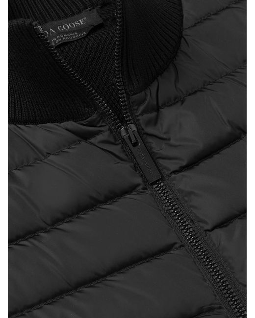 Canada Goose Black Hybridge Slim-Fit Merino Wool And Quilted Nylon Down Gilet for men