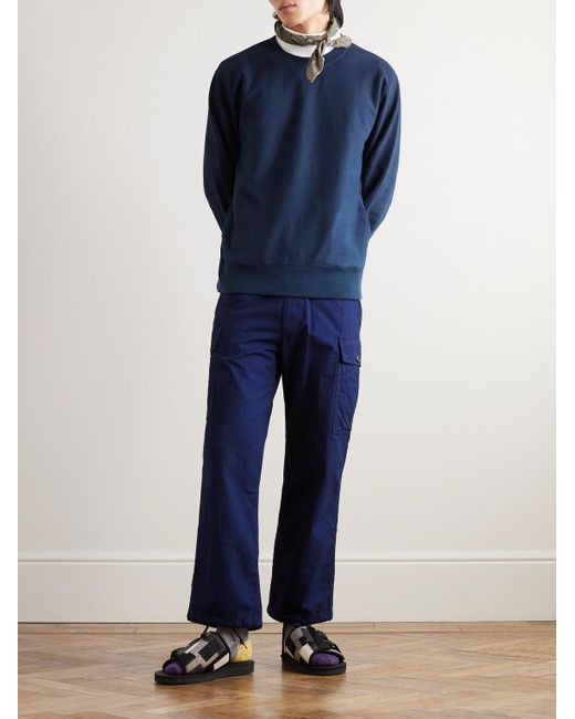 Blue Blue Japan Blue Dyed Cotton-Jersey Sweatshirt for men
