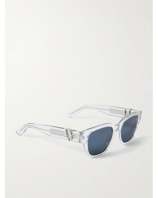 Dior Blue Dior Oblique S1I Transparent Square Acetate Sunglasses for men