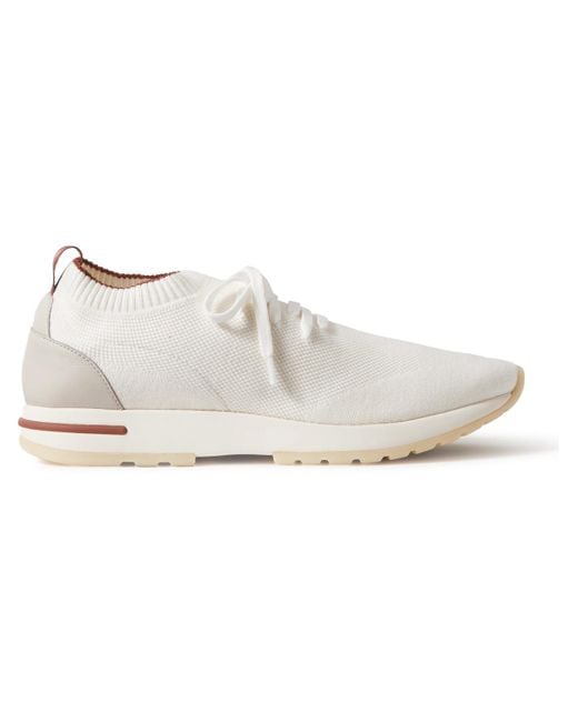 Loro Piana White 360 Flexy Leather-trimmed Knitted Wish® Wool Sneakers for men