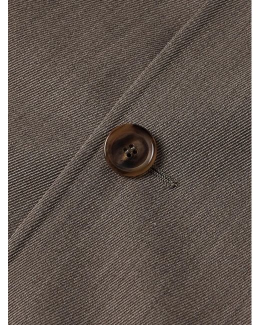 Saman Amel Brown Belted Wool-Twill Coat for men