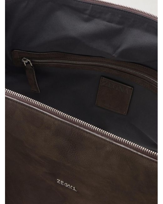 Zegna Black Secondskin Suede Weekend Bag for men