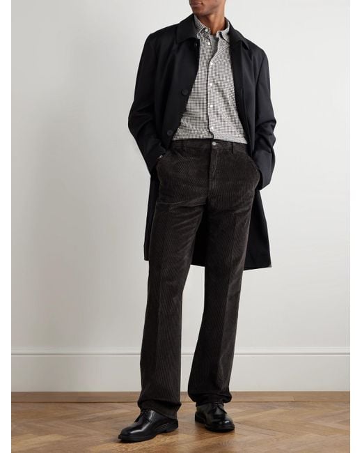 Incotex Black Straight-Leg Cotton-Blend Corduroy Trousers for men