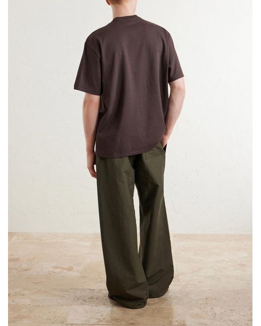 A.PRESSE Brown Heavy Weight Cotton-Jersey T-Shirt for men