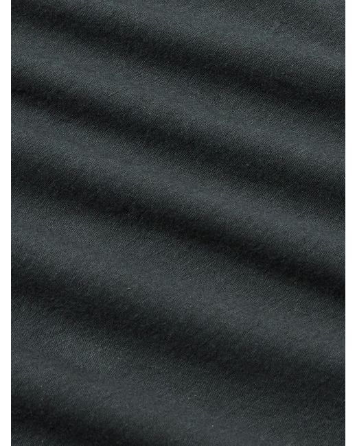 James Perse Black Luxe Lotus Cotton-Jersey Polo Shirt for men
