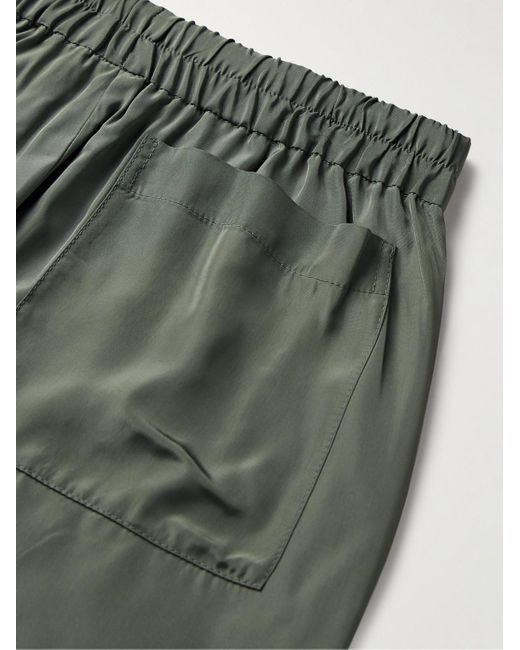 Dries Van Noten Green Straight-leg Satin Shorts for men