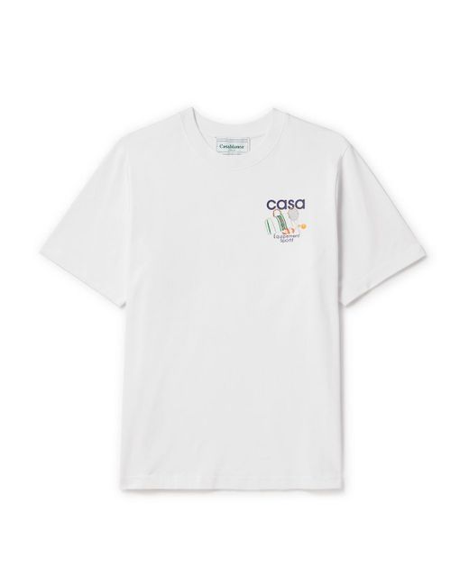 Casablancabrand White Equipement Graphic-print Organic-cotton T-shirt Xx for men