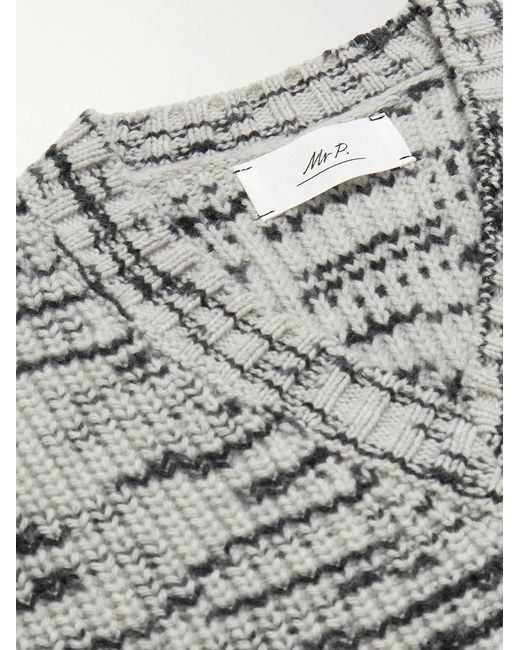 Mr P. Gray Space-Dyed Wool Sweater Vest for men