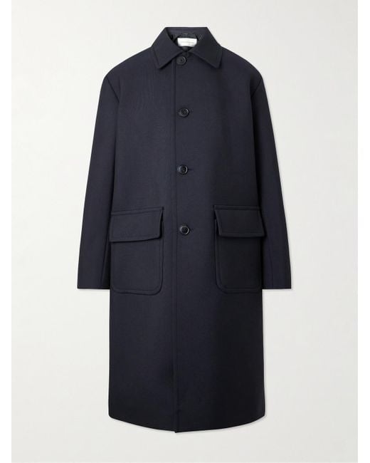 Dries Van Noten Blue Oversized Canvas Car Coat for men
