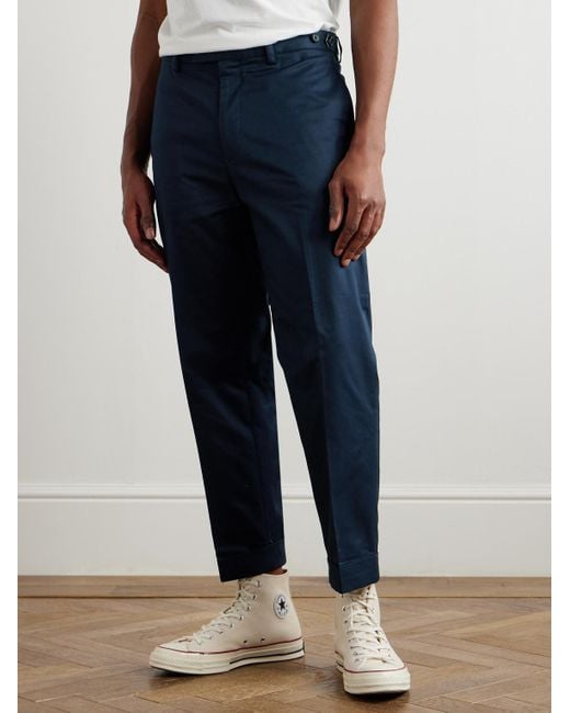 Beams Plus Ivy gerade geschnittene Hose aus Baumwoll-Twill in Blue für Herren