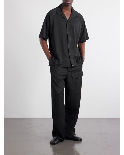 Jacquemus Black La Chemise Jean Atelier Camp-Collar Jersey Shirt for men